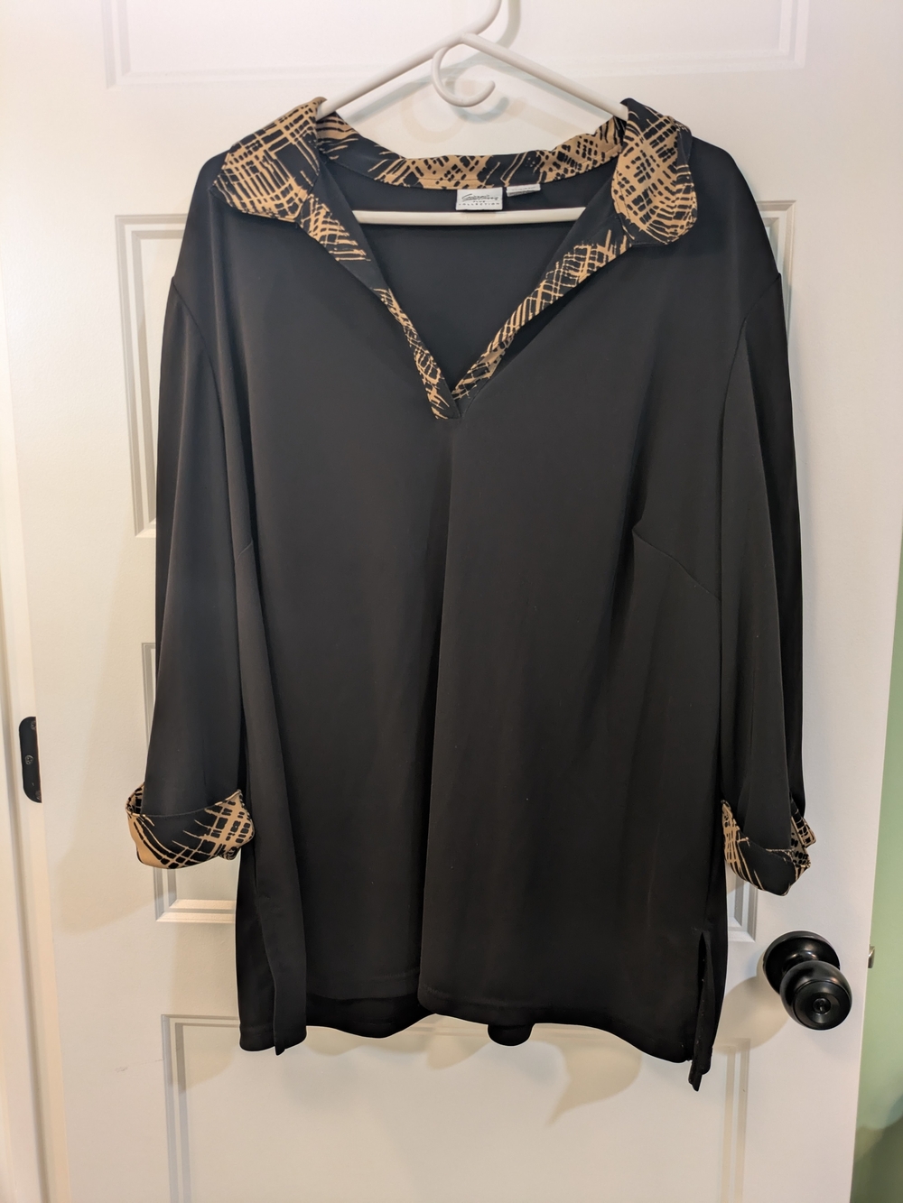 Giorgio Fiorlini Abstract Trim Top in Black & Brown